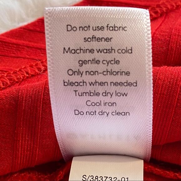 Athleta Red Turtleneck Ribbed Long Sleeve Top Size Small - Picture 5 of 10